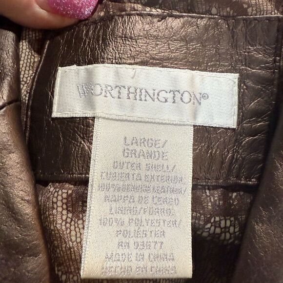 Worthington, genius, leather blazer size large - Picture 6 of 8